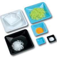 Disposable weighing boats, standard, 140 x 140 x 22mm (White) (ANTI-STATIC) (Per pack of 500 pcs)