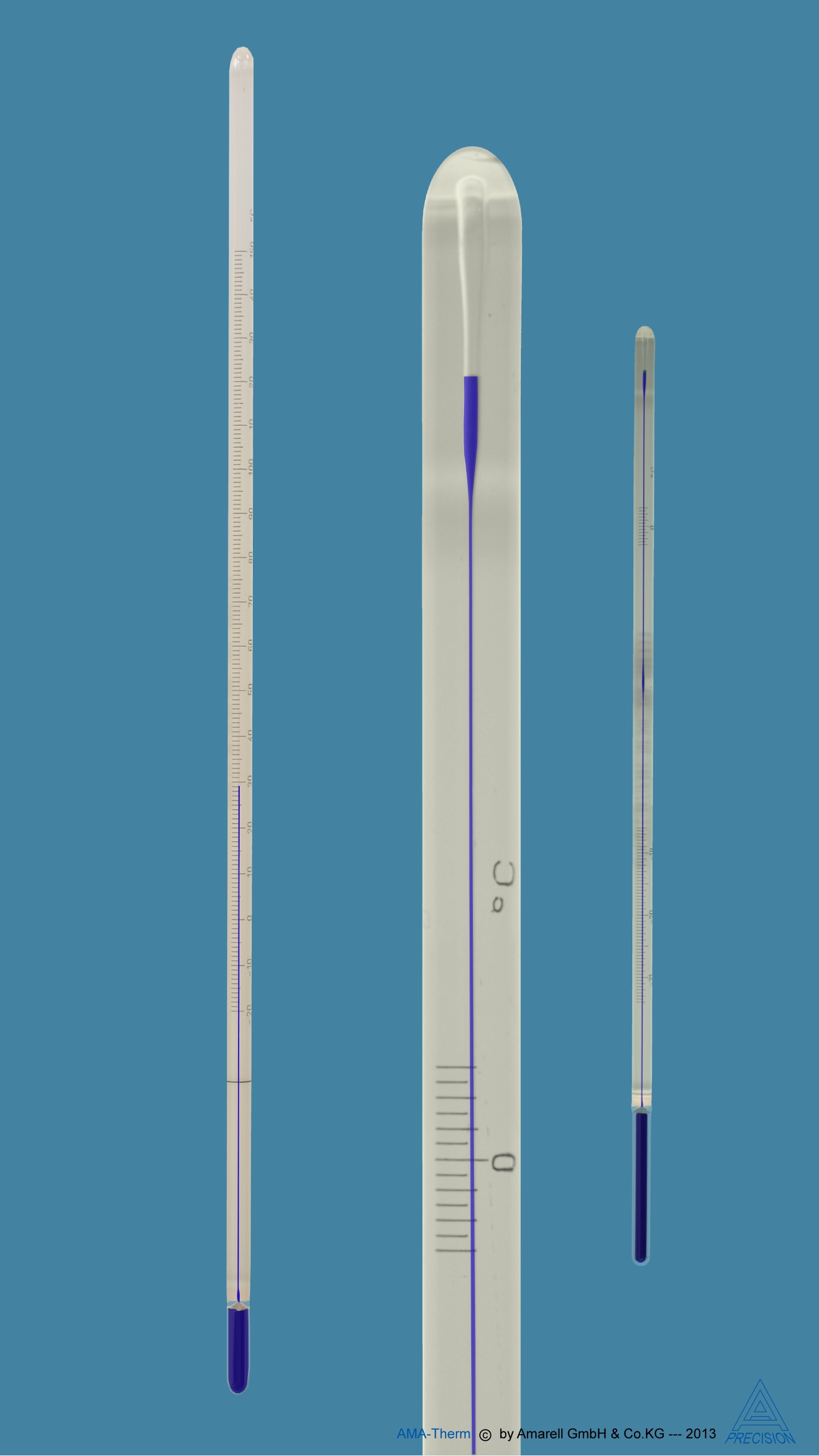 Thermometer, solid stem, similar to ASTM 97C, prismatic, white backed, -18 + 49 : 0.5 deg C