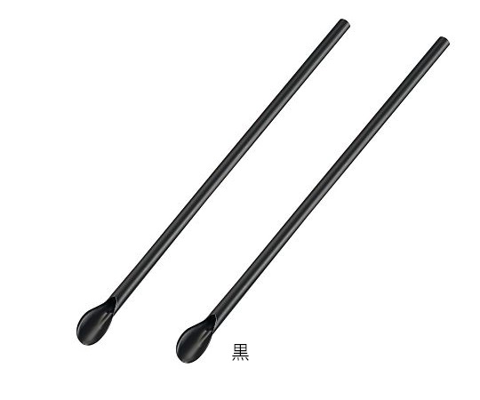 Spoon Straw (Disposable Type) Black 500 Pieces